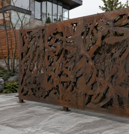 Custom metal art and decorative steel privacy screen in Vancouver